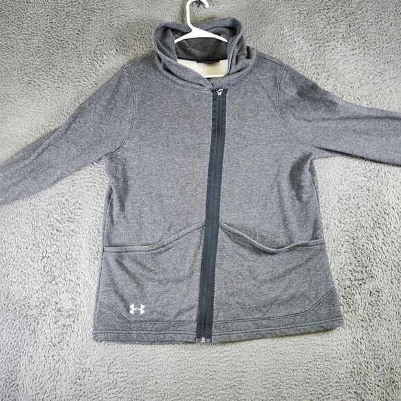 Under Armour‎ Sweatshirt Women's Extra Large Gray Full Zip Wrap Up - Picture 1 of 9